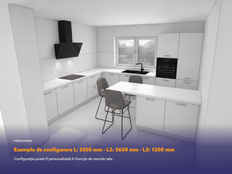 Exemplu de configurare L: 3350 mm • L2: 3650 mm • L3: 1200 mm