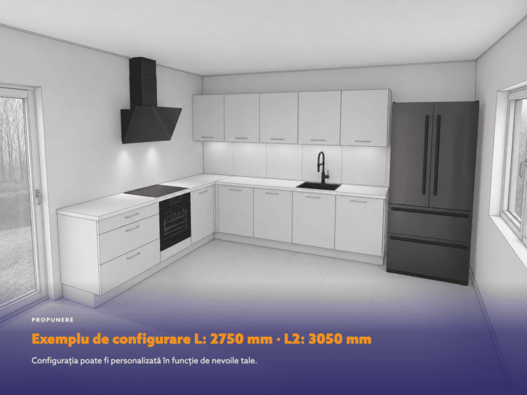 Exemplu de configurare L: 2750 mm • L2: 3050 mm