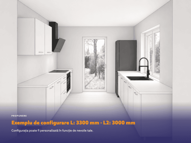Exemplu de configurare L: 3300 mm • L2: 3000 mm