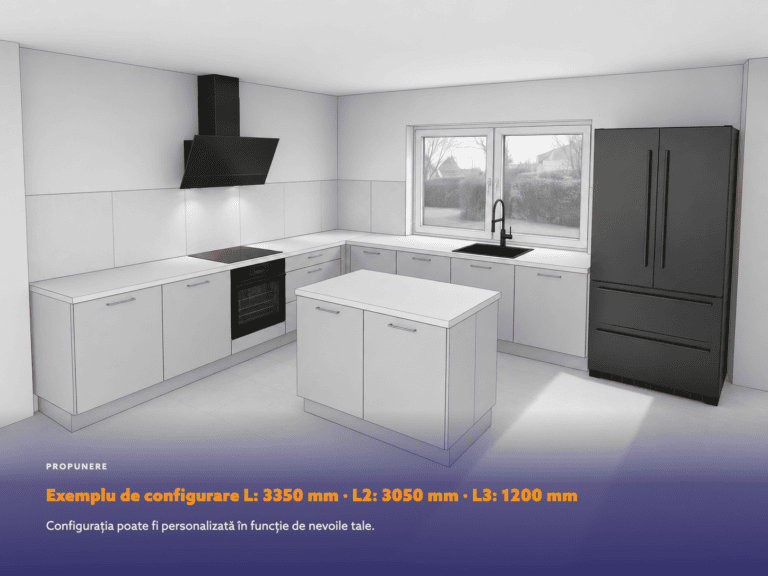 Exemplu de configurare L: 3350 mm • L2: 3050 mm • L3: 1200 mm